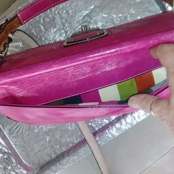 GORGEOUS COLORBLOCK WAXED GENUINE LEATHER 70th ANNIVERSARY COACH WILLIS BAG - Picture 9 of 17